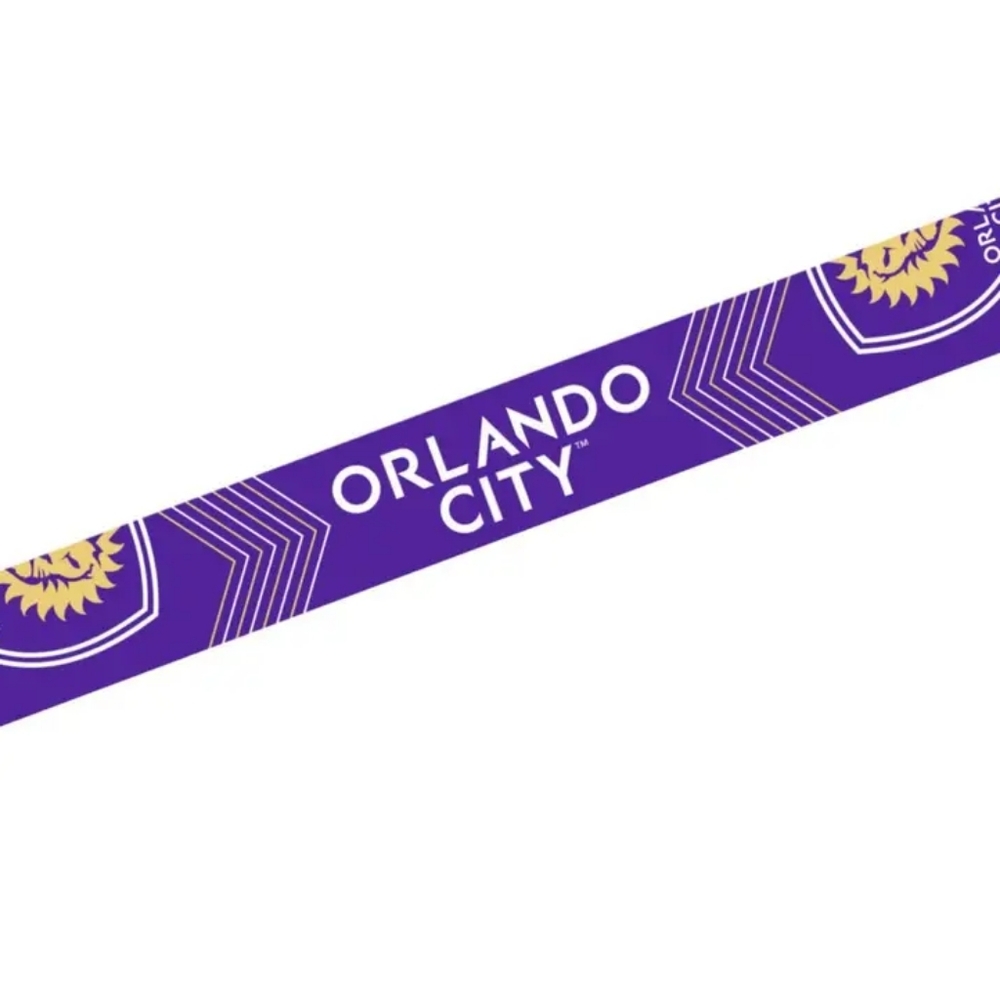 Orlando City SC Ruffneck Split Crest Purple Knit Acrylic Scarf (7 inch x60 inch)